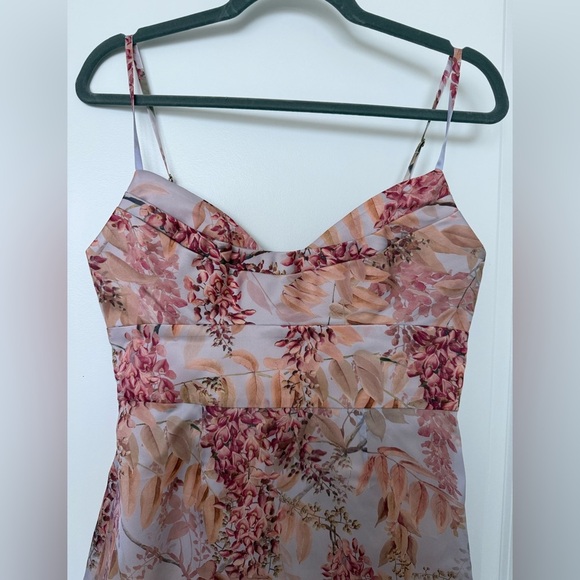 Zimmermann Botanica Silk Floral Midi Dress Pink Ruched NWT Size 1 (US 4) - Picture 6 of 12